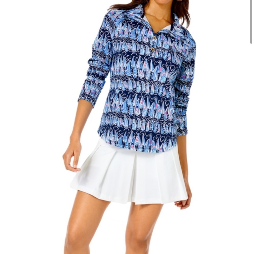 LILLY PULITZER Captain Sails & Stripes Quarter Zip Pull Over
